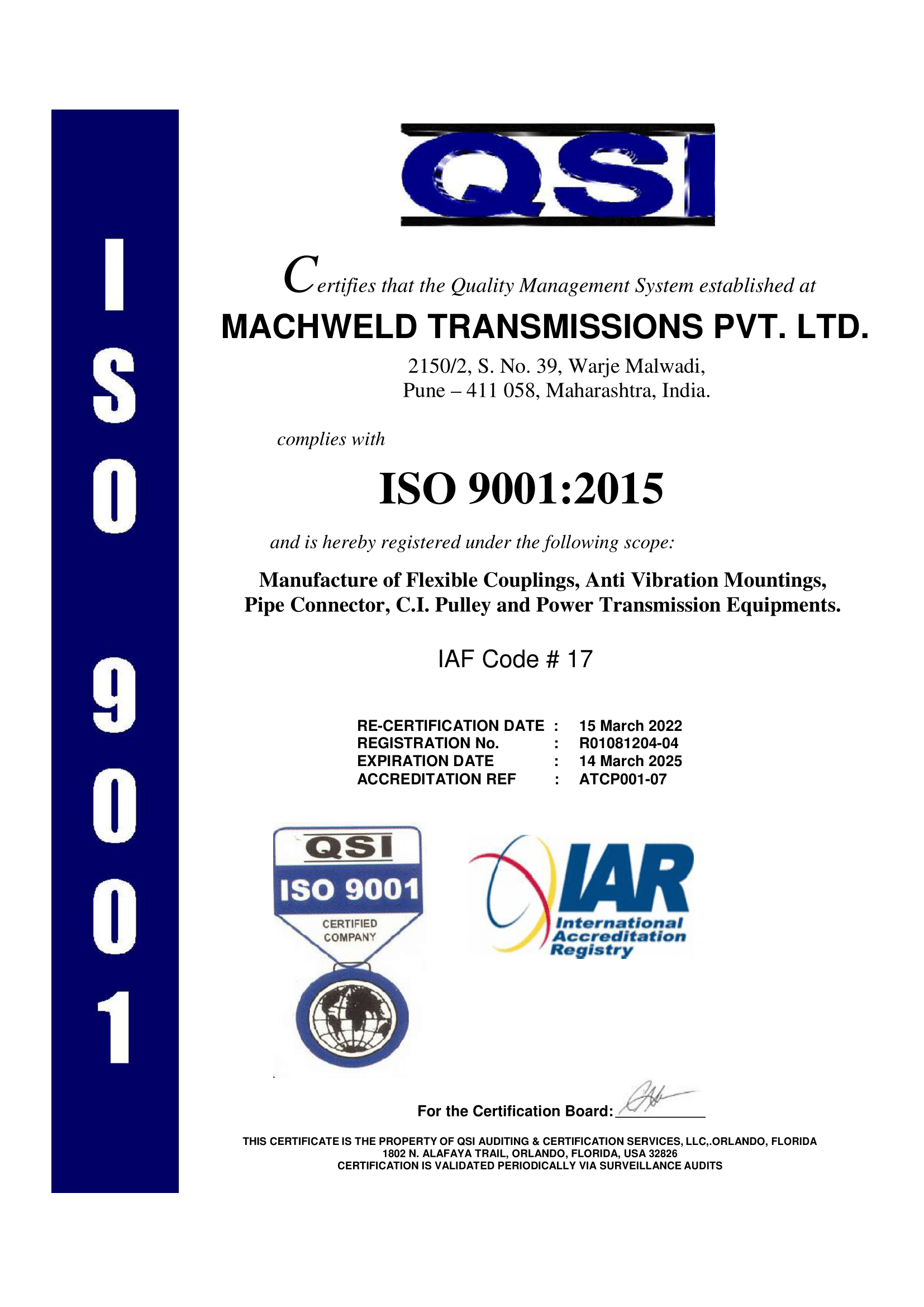 An ISO 9001 : 2015 Certified Company